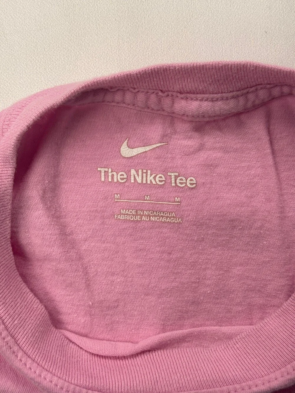 Nike Logo T-Shirt Pink Modern Classic Style - Girls M